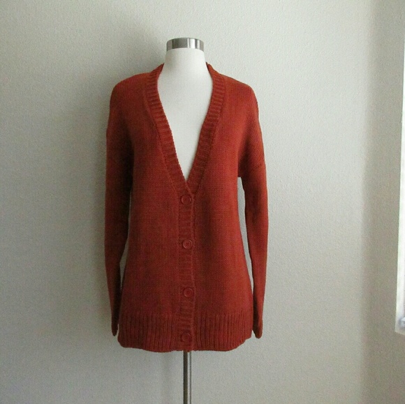 Rust Button Down Cardi - Picture 5 of 7